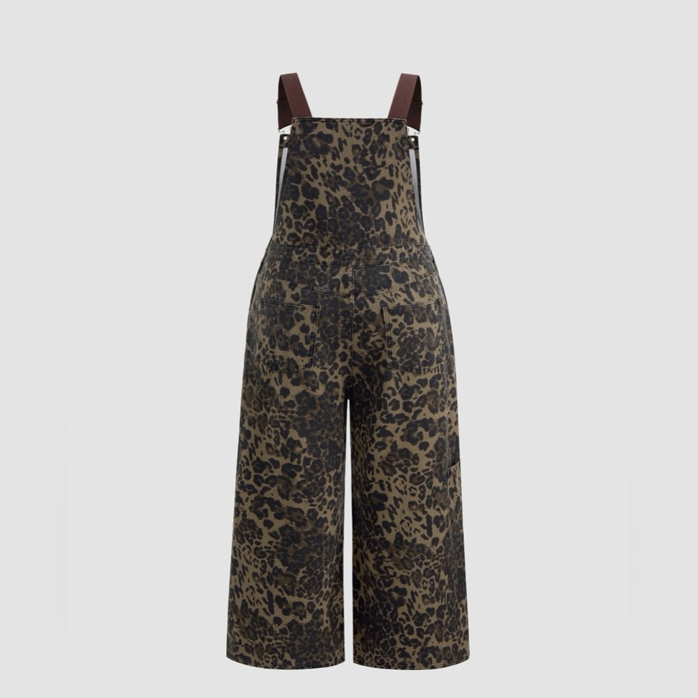 CIDER leopard print denim overalls - Picture 3 of 9